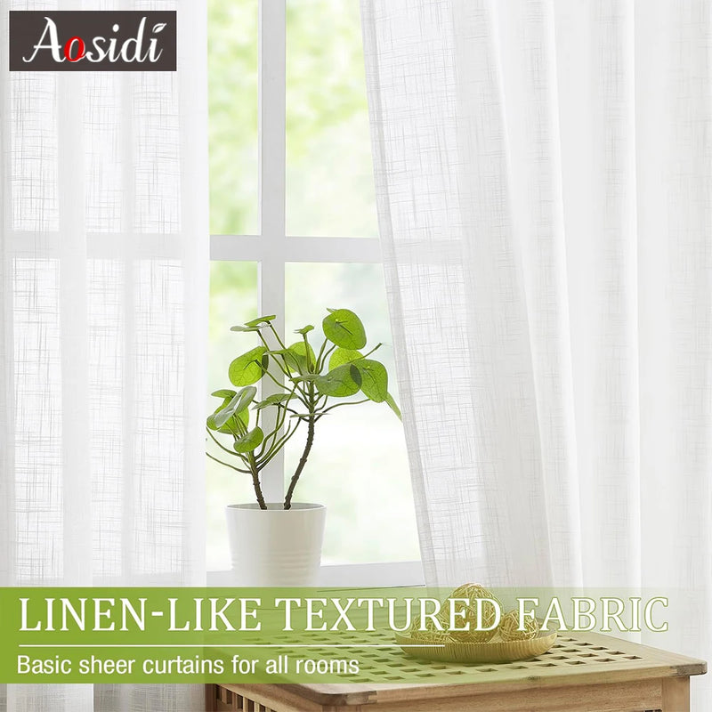 Voilage effet lin style japonais pour salon chambre