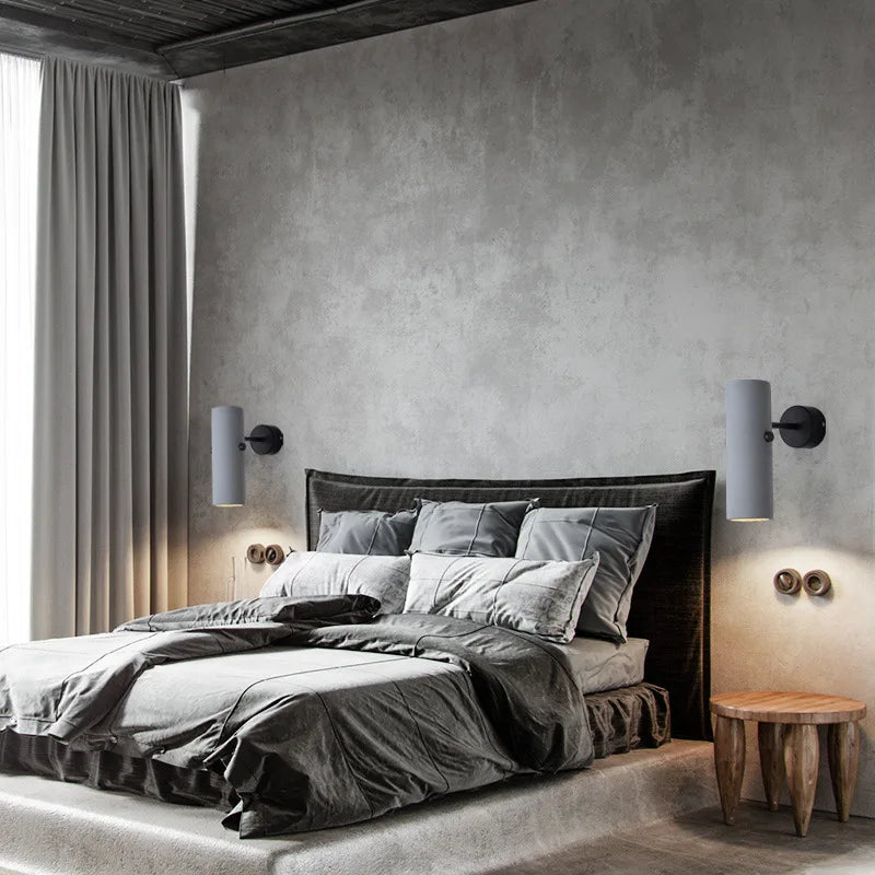 Applique murale avec spot LED réglable gris ciment style industriel - vue 4 sur 7