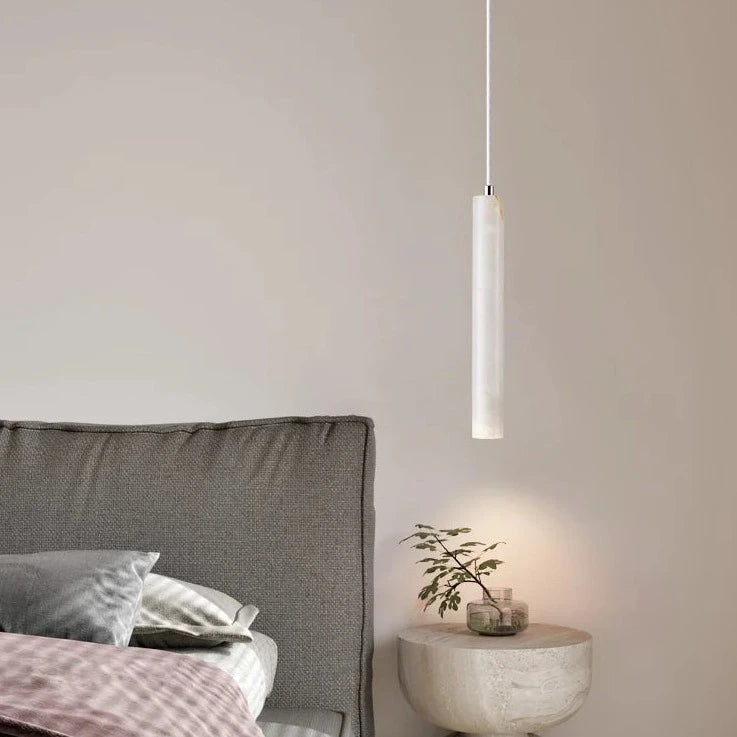 Suspension LED Long Tube bois plafonnier Style japonais vent silencieux chambre chevet lustre rétro moderne G9 remplaçable