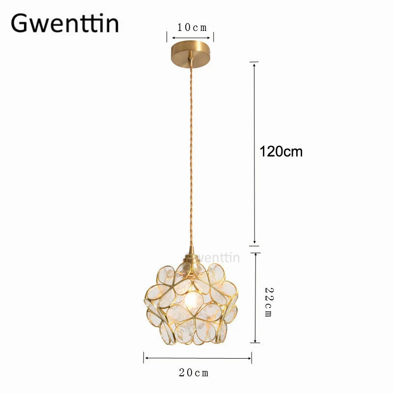 suspension en verre florale style art déco pour intérieur élégant - vue 11 sur 11
