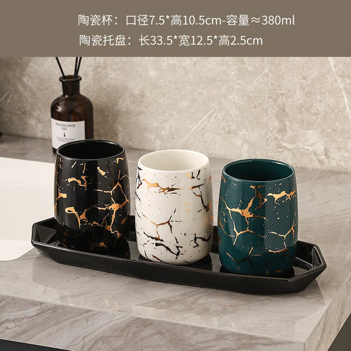tasse en céramique marbrée haut de gamme pour couples décorative - vue 26 sur 26