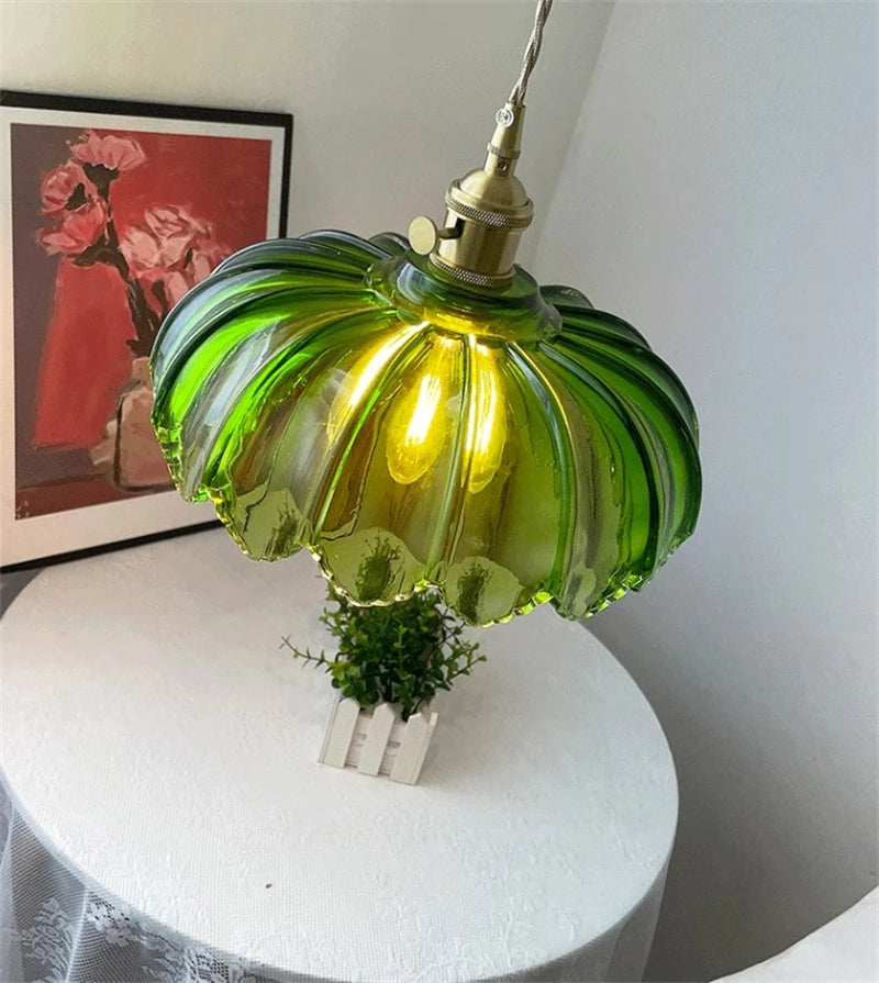 Bougeoir En Verre Teinté Rose – Style Art Déco – Hauteur 26 Cm – Vintage
