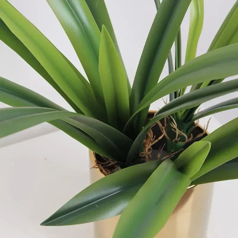 feuilles de clivia artificielles en caoutchouc souple pour décoration intérieure - vue 2 sur 9
