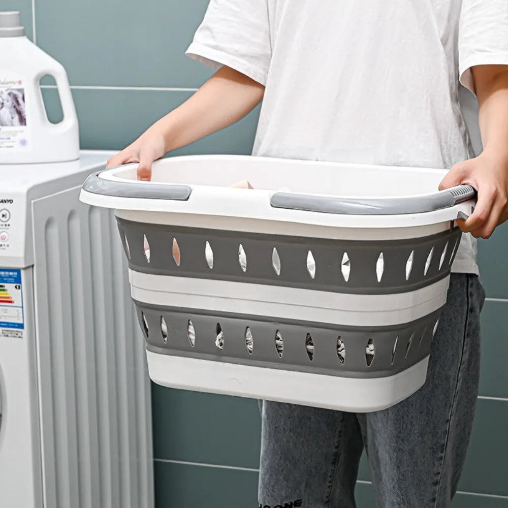 panier à linge pliable pratique pour rangement facile - vue 5 sur 10