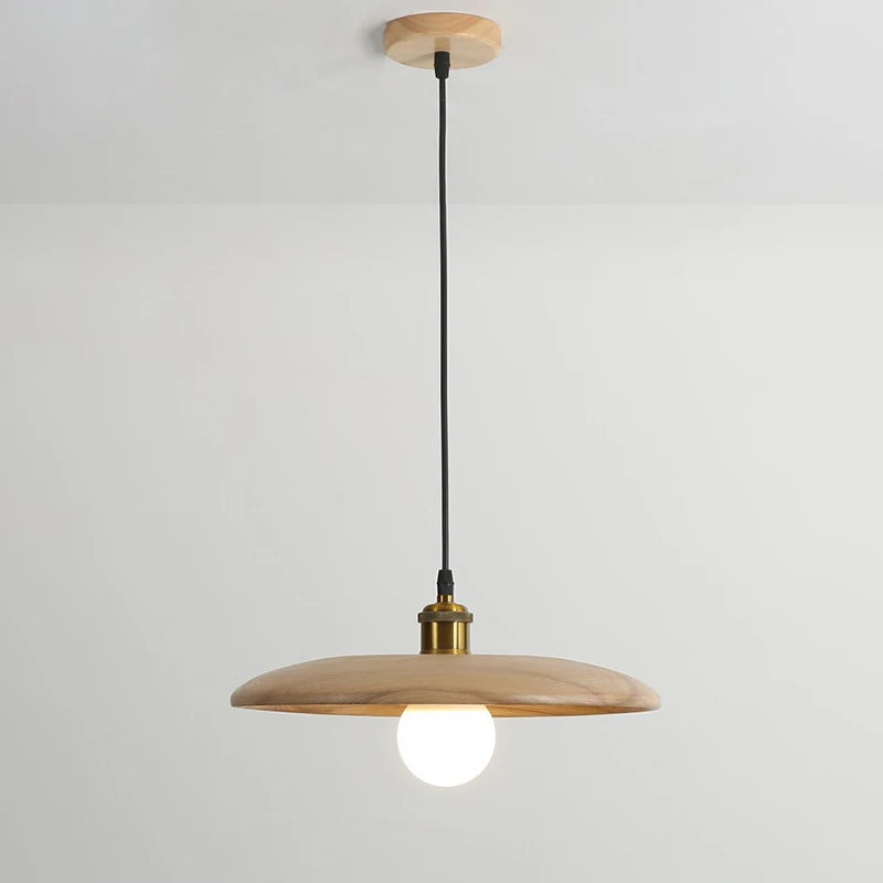 Lampe de style idyllique soucoupe volante bois lampes suspendues E27 Table à manger décor lumière Restaurant chevet salon de thé chapeau lampe suspendue