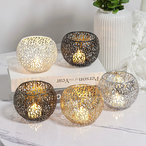 bougeoir rétro en métal créatif pour décoration de fête et mariage - vue 3 sur 12