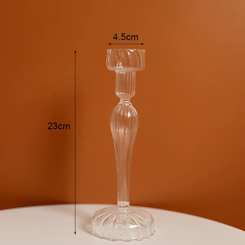bougeoir vintage en verre pour mariage et dîners romantiques - vue 25 sur 27