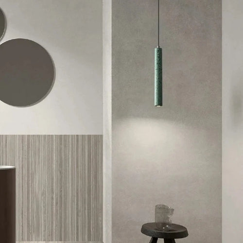 Suspension Terrazzo Bar Ciment Minimaliste Salle à manger Chambre Chevet Longue Bande Style Industriel Lampes À Tête Unique - vue 2 sur 9