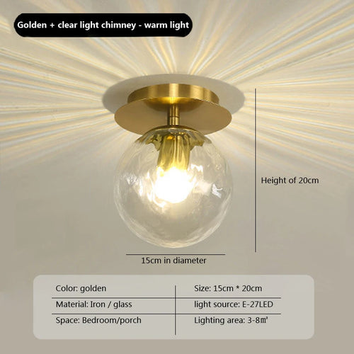 Plafonnier LED boule en verre moderne - vue 11 sur 14
