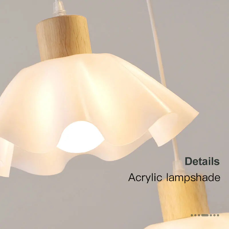 lustre suspendu en bois pour décoration moderne et ambiance chaleureuse - vue 9 sur 9