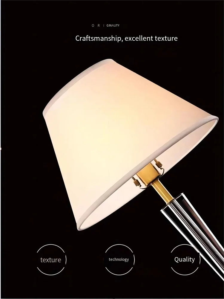 lampe en cristal de luxe européenne en cuivre créative et romantique