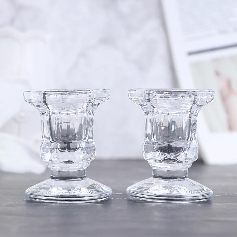 bougeoir en verre cristal pour mariage et décoration intérieure - vue 3 sur 9