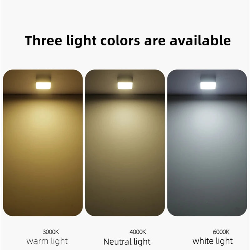 1PCS Black Light White Light Surface Mount LED Panel Bulb Round Square 16w 24w 30w LED Ceiling Light Down Light AC110v-220V - vue 6 sur 5
