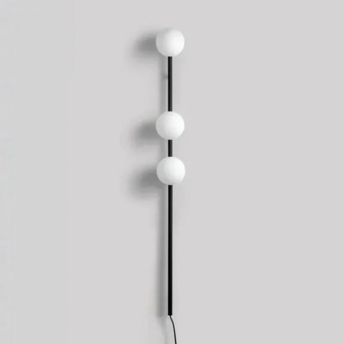 applique murale led longue avec prise de câble en verre rond - vue 8 sur 7