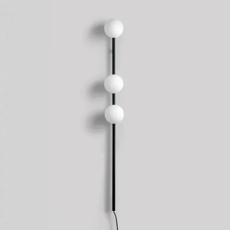 applique murale led longue avec prise de câble en verre rond - vue 7 sur 7