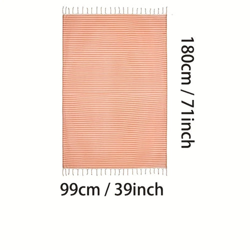 Serviette de plage turque coton tissé rayé bohème