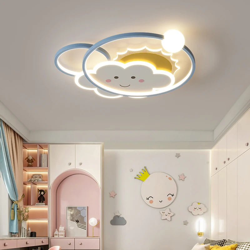 plafonnier nuage moderne pour chambre d'enfant romantique et chaleureuse - vue 5 sur 7