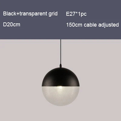 suspension nordique en verre à carreaux pour décoration moderne - vue 10 sur 12