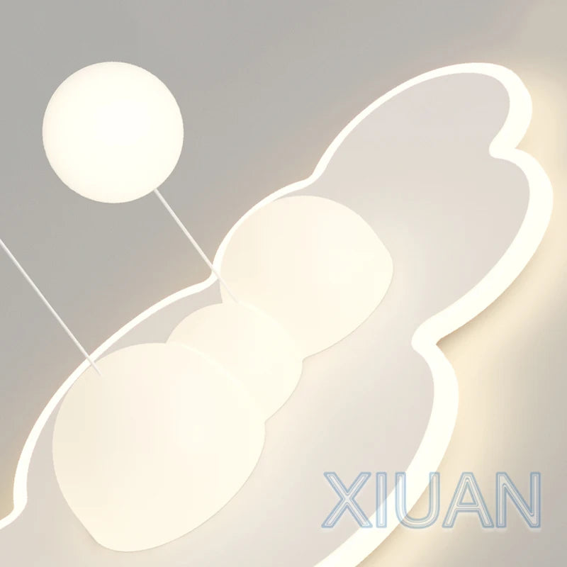 Minimalist Children's Room Ceiling Lamps Hanging Ball Bubble Droplight White Cloud Bedroom Chandelier Light Living Room Indoor - vue 5 sur 9