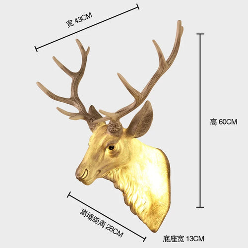 applique murale moderne en bois de cerf avec lumière led décorative - vue 10 sur 14