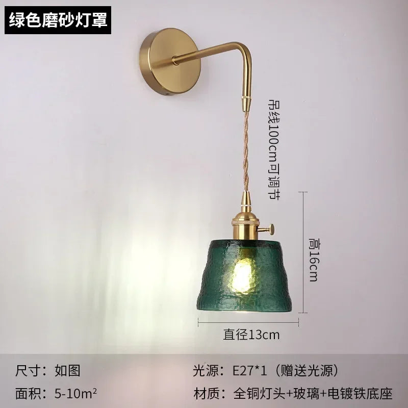 applique murale rotative en verre style nordique japonais avec miroir - vue 14 sur 18