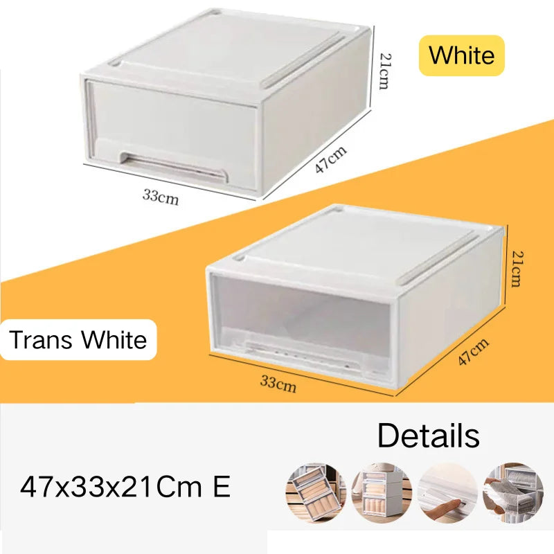 tiroirs empilables en plastique transparent pour rangement pratique