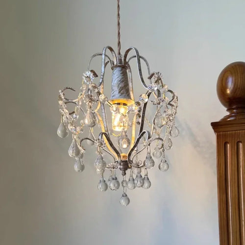 suspension rétro en cristal forme goutte d'eau pour décoration élégante - vue 7 sur 8