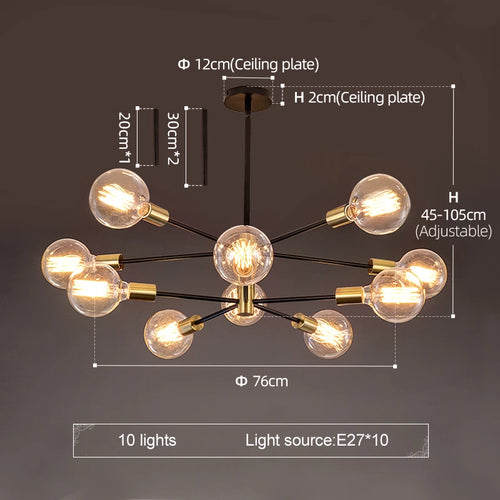 lustre de luxe moderne suspension led décoration nordique - vue 11 sur 11
