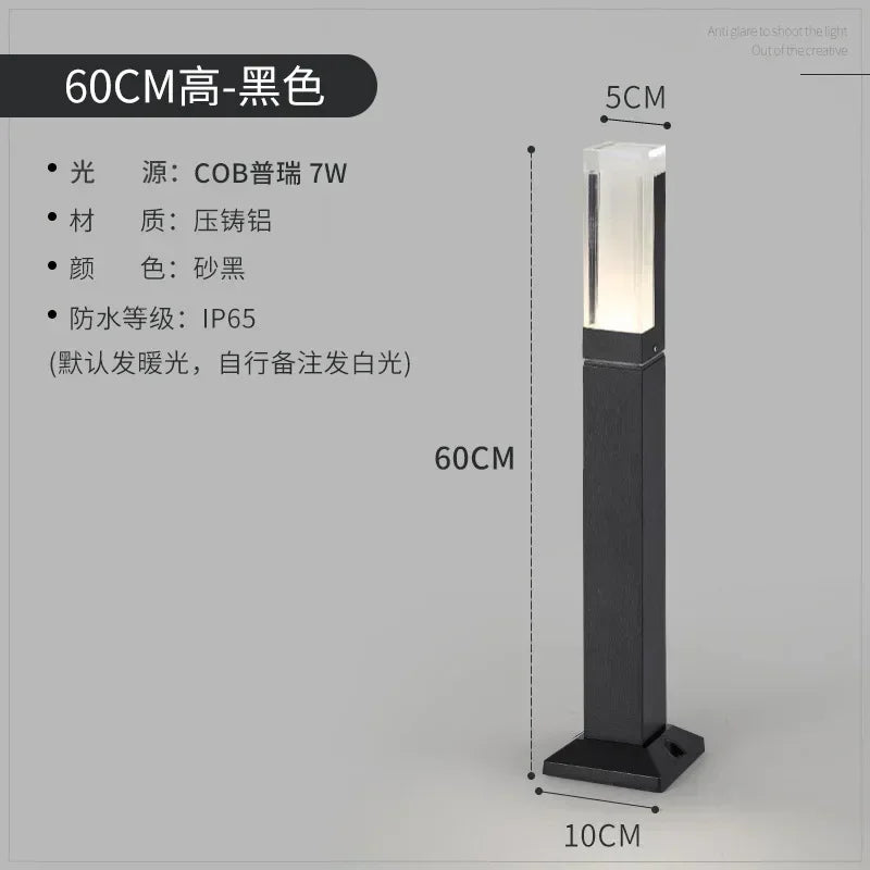 lampe de jardin led avec détecteur de mouvement étanche en aluminium