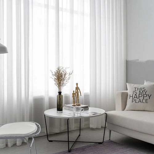 Rideau léger style lin translucide pour salon chambre - vue 4 sur 8