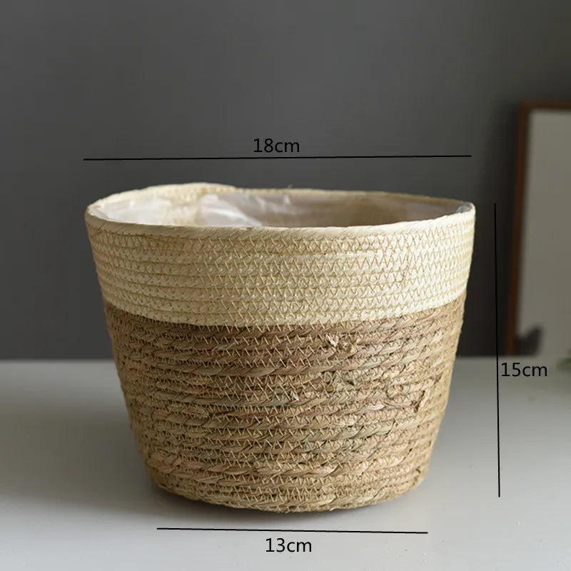 panier en paille pour plantes d'intérieur et d'extérieur - vue 18 sur 28