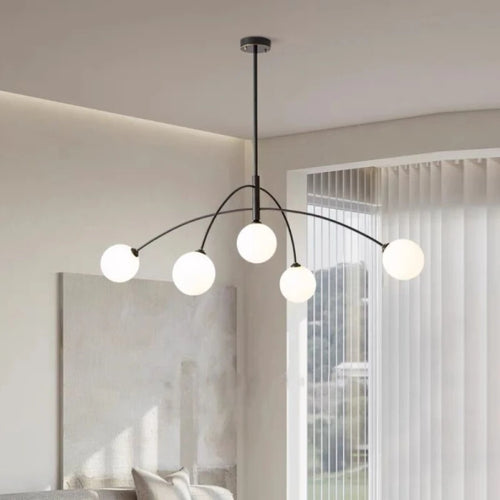lustre moderne en verre design lampe à led de luxe pour décoration intérieure