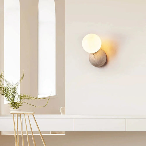 Applique murale led style grotte pierre rond créatif nordique - vue 5 sur 7
