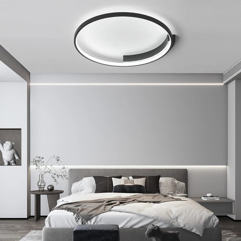 Plafonnier LED rond minimaliste moderne Design nordique salon plafonniers chambre à manger maison luminaires d'intérieur