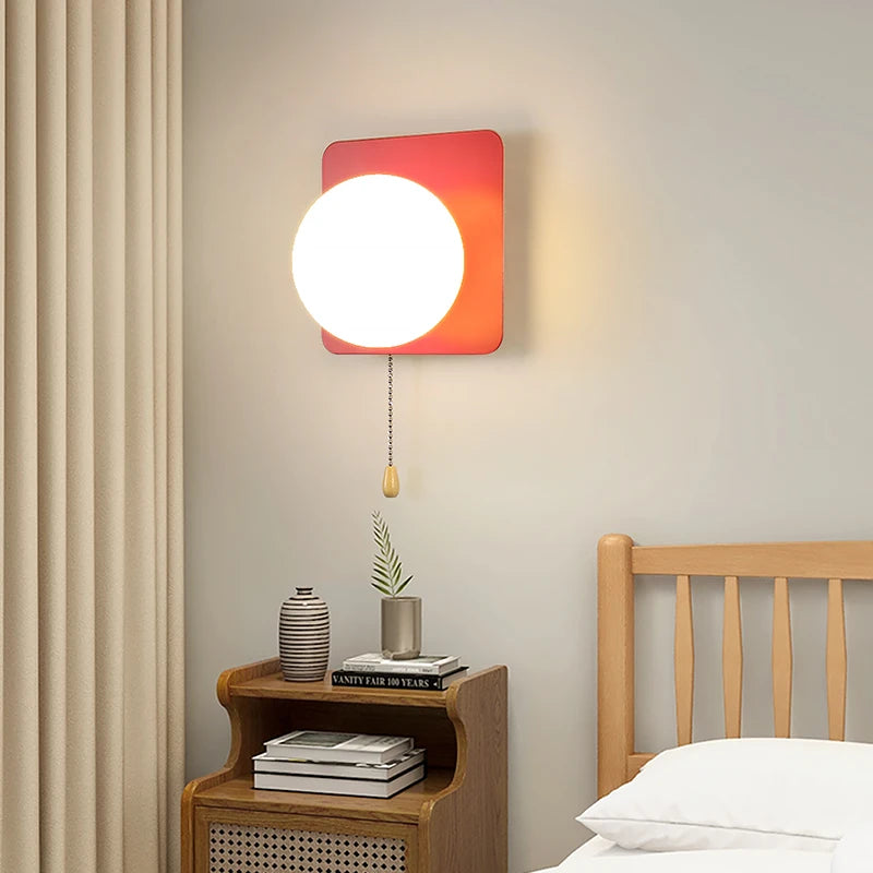 applique murale nordique en verre avec interrupteur éclairage intérieur décoratif