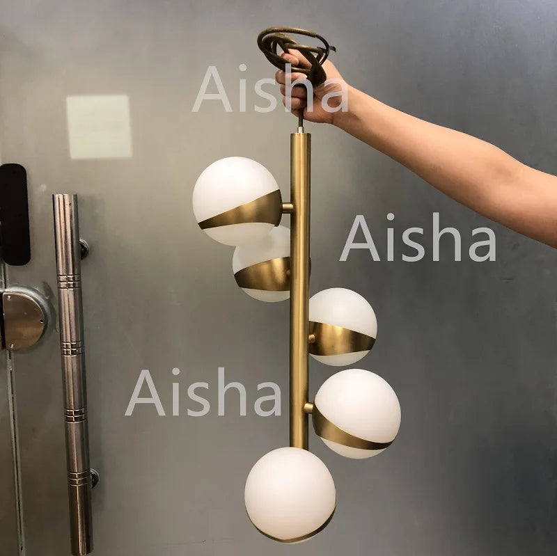 lustre nordique en cuivre design pour éclairage intérieur créatif - vue 4 sur 6