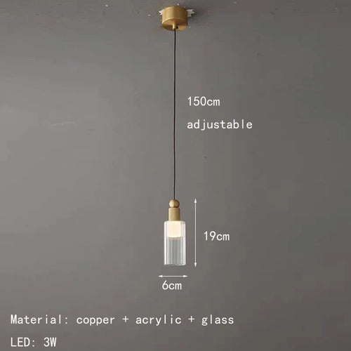 suspension moderne en verre et cuivre avec 3 cordons interchangeables - vue 9 sur 8