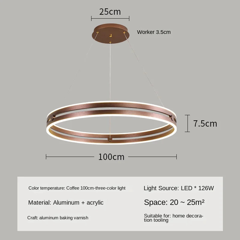 lustre circulaire moderne design créatif pour intérieur lumineux - vue 12 sur 15