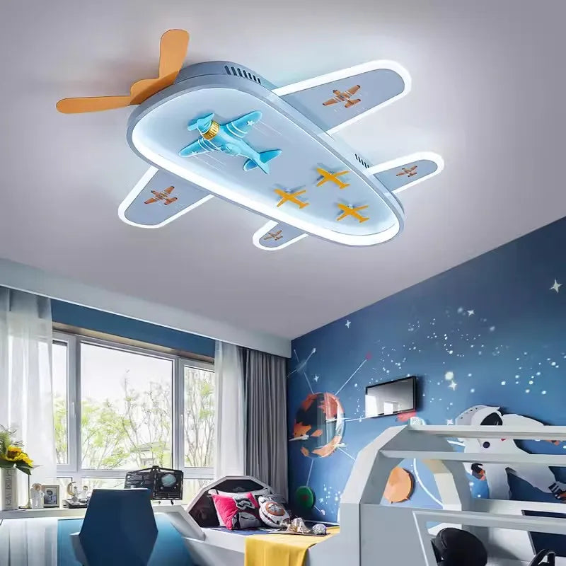 lustre avion dessin animé pour chambre d'enfant protection des yeux - vue 3 sur 7