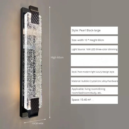 applique murale led bulle cristal moderne luxe décoration - vue 10 sur 16