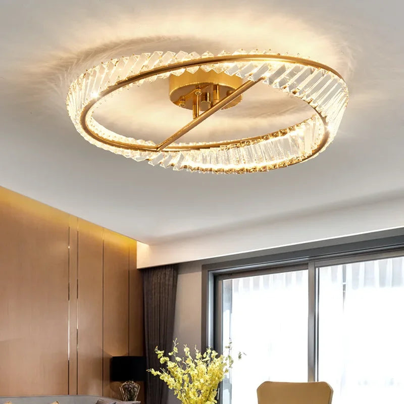 Plafonnier de luxe en cristal led pour intérieur