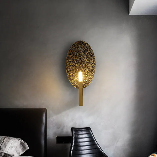 applique murale en cuivre design moderne avec lumières led dorées - vue 5 sur 6