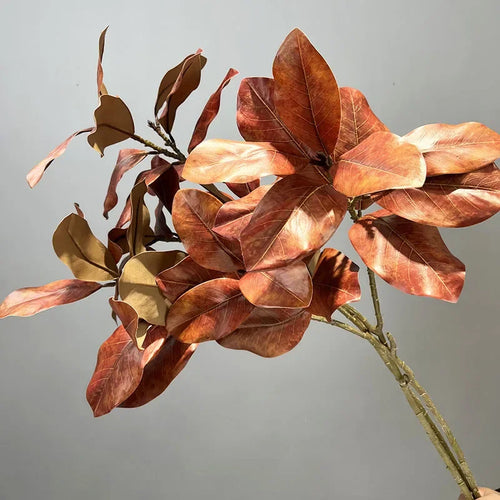 plantes vertes artificielles décoration jardin branche de magnolia - vue 4 sur 7