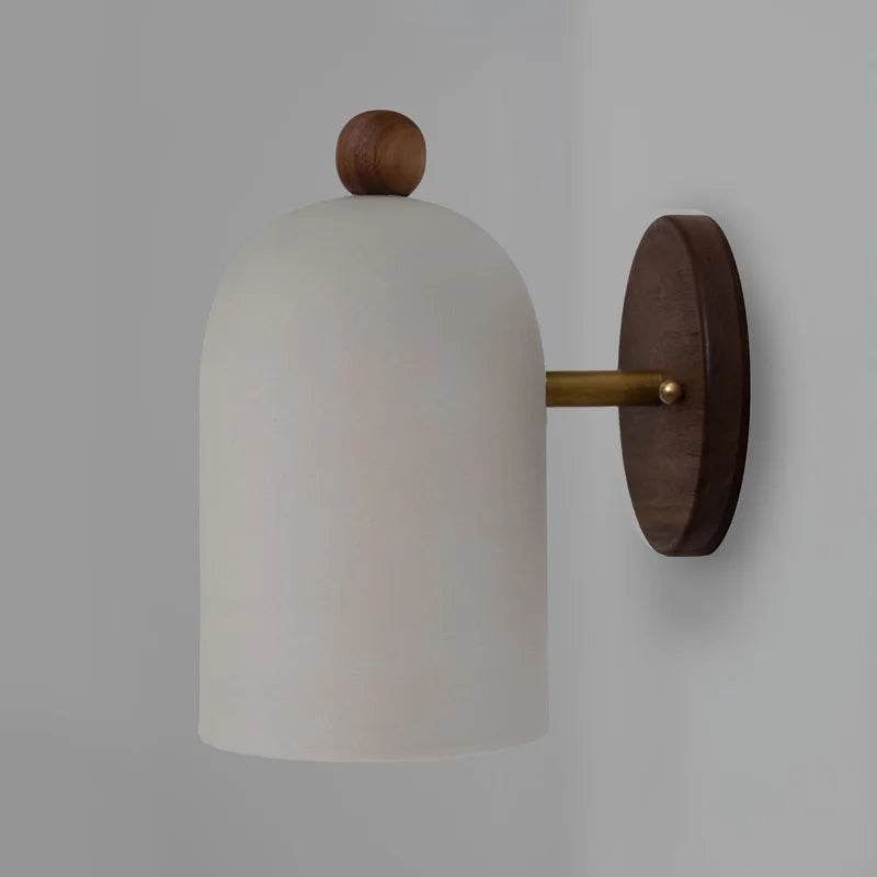 Walnut Wood Iron, Simple Modern Wabi-sabi style, Wall Sconce for Bedroom, Bedside, Living, Dining Room, Corridor Aisle - vue 4 sur 10