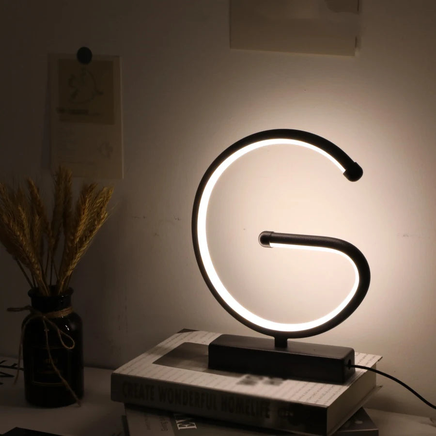 lampe usb créative en forme de g pour décoration intérieure - vue 4 sur 7