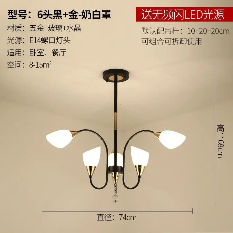 lustre en cristal moderne en cuivre pour éclairage intérieur - vue 8 sur 14