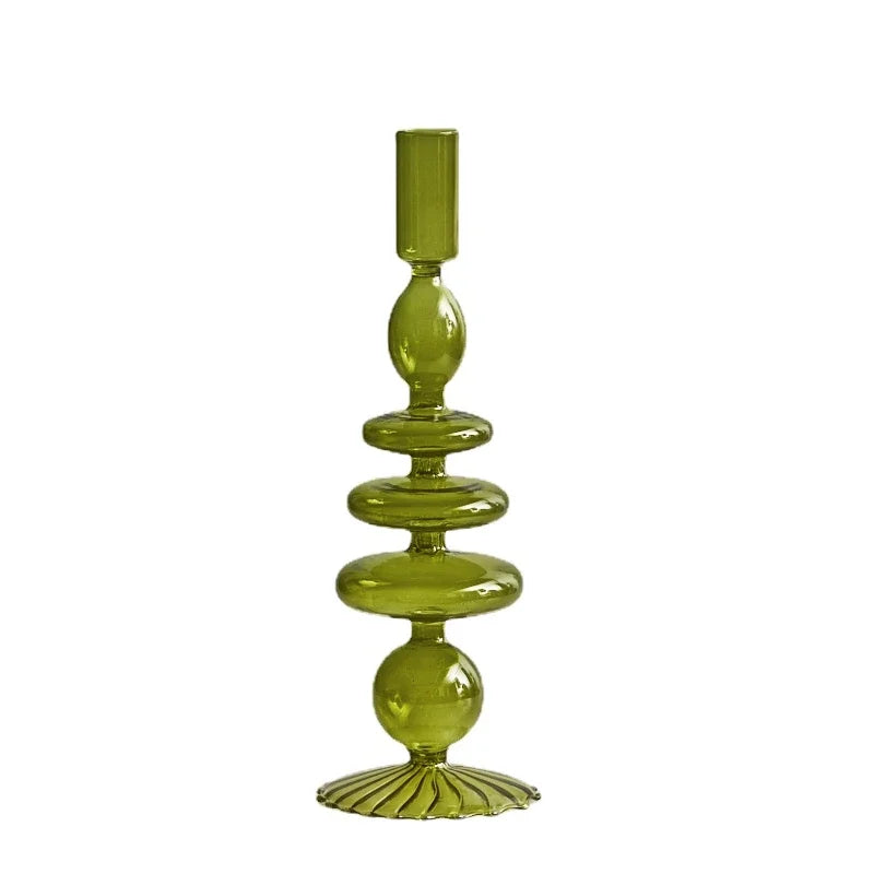 bougeoir en verre coloré pour décoration de mariage et centre de table - vue 15 sur 20