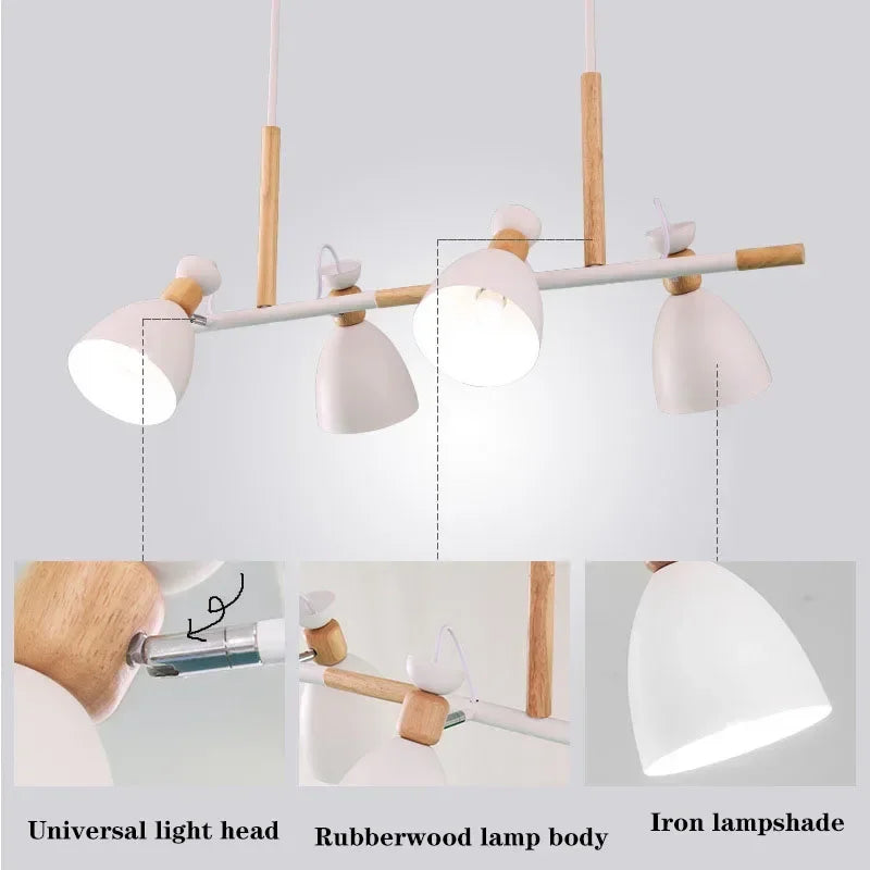 lustre design nordique en bois pour décoration intérieure moderne - vue 5 sur 7