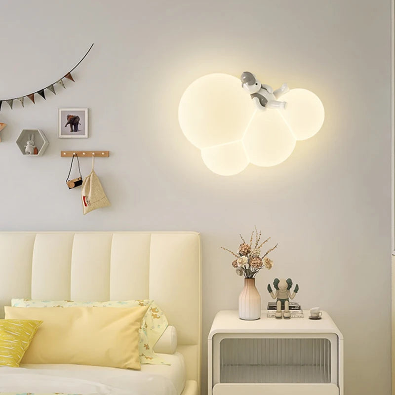 applique murale nuage ourson et chien veilleuse décorative enfant - vue 3 sur 7