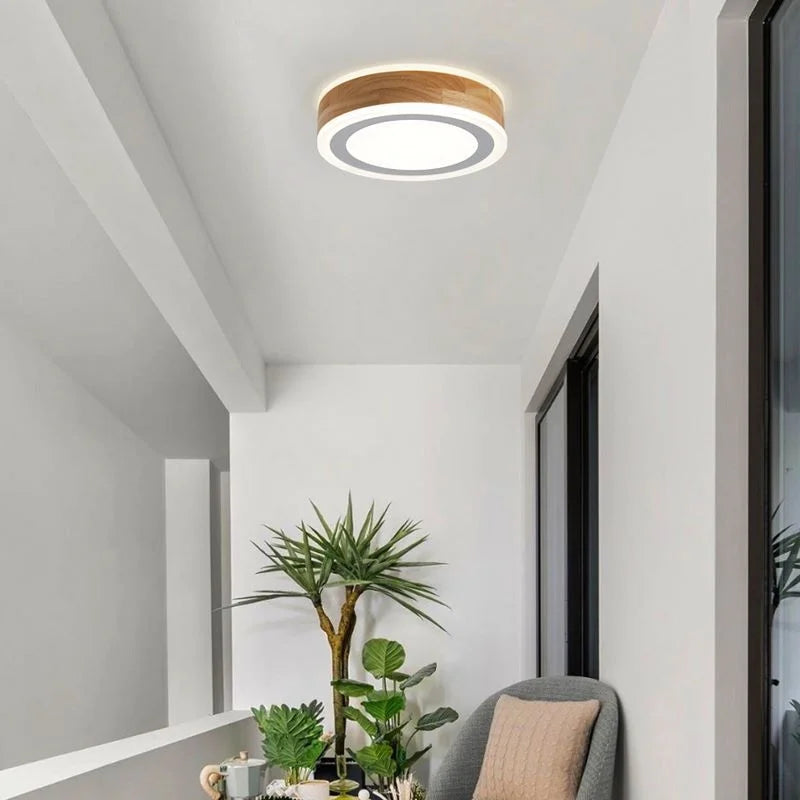 plafonnier led en bois moderne pour intérieur minimaliste - vue 5 sur 8